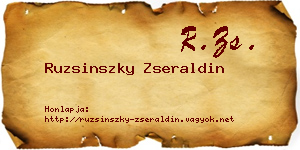 Ruzsinszky Zseraldin névjegykártya